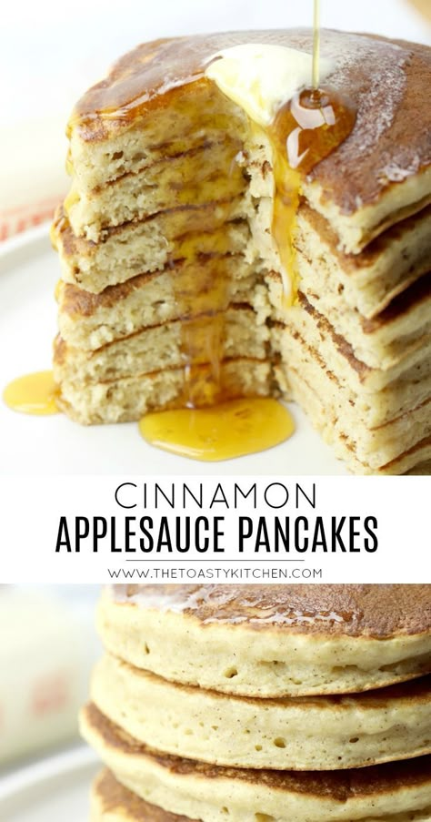 Pancake Flavor Ideas, Recipe Using Applesauce, Applesauce Recipes, Applesauce Pancakes, Double Recipe, Rhubarb Sauce, Cinnamon Applesauce, Dairy Free Pancakes, Apple Sauce Recipes