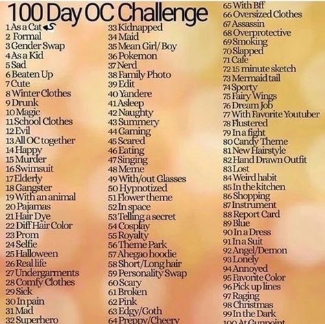 100 Day Oc Challenge, Oc Drawing Prompts, Day Oc Challenge, 30 Day Art Challenge, Art Journal Challenge, 30 Day Drawing Challenge, Draw Your Oc, Of Challenge, Art Style Challenge