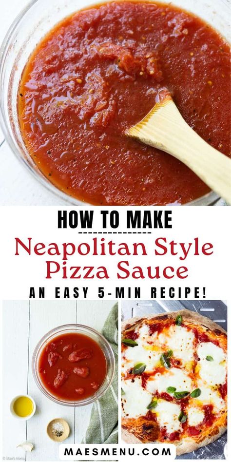 Neapolitan pizza sauce is an easy to make and quick pizza sauce recipe that will take you straight to a Naples pizzeria! Made with canned tomatoes, olive oil, garlic, and salt and pepper, this homemade pizza sauce recipe is no-fuss but totally delicious! Try this easy pizza sauce with our Neapolitan pizza dough recipe for the ultimate homemade pizza experience! #pizzasauce #homemadepizzasauce #easypizza sauce #neapolitanpizzasauce Neapolitan Pizza Sauce, Greek Pizza Sauce, Neapolitan Sauce Recipe, Sweet Pizza Sauce Recipe, Neapolitan Pizza Sauce Recipe, Quick Pizza Sauce, Pizza Sauce Easy, Easy Pizza Sauce, Neapolitan Pizza Dough Recipe