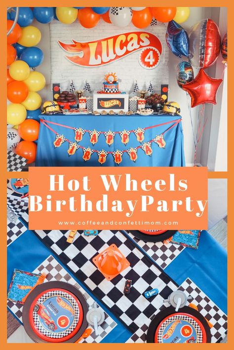 Hot Wheels Birthday Party At Home While Social Distancing - Hotwheels Bday Party Ideas, Hot Wheels Birthday Printables Free, Race Car Birthday Party Favor Ideas, Hot Wheel 3rd Birthday, Hotwheels Balloon Arch, Hot Wheels Birthday Party Ideas Favors, Little Boys Birthday Party Ideas, Hot Wheels First Birthday Party Ideas, Hot Wheels Balloon Decor