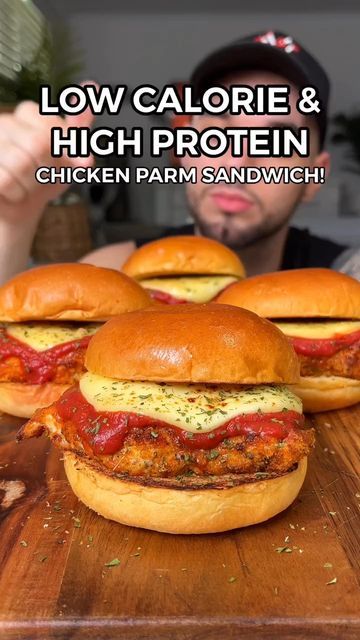 Healthy Meal Prep High Protein, Chicken Parm Sandwich, Low Calories Meals, Macro Friendly Foods, Meal Prep High Protein, Protein Low Calorie Meals, Low Calorie Meal Prep, High Protein Low Calorie Meals, High Protein Chicken