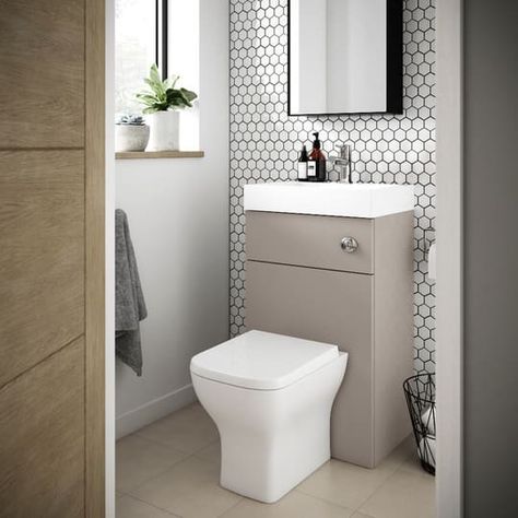 15+ Modern Toilet Sink Combo For Small Bathroom Space Under Stairs Bathroom, Under Stairs Toilet, Understairs Toilet, Cloakroom Suites, Grey Toilet, Cloakroom Ideas, Small Downstairs Toilet, Bathroom Under Stairs, Cloakroom Toilet