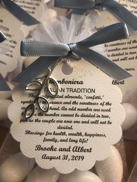 Wedding Favors Italian, Yard Party Decorations, Flower Seeds Wedding Favor, Italian Wedding Traditions, Vanessa And Austin, Coated Almonds, 25th Anniversary Ideas, Jam Wedding Favors, Wedding Favors Candy