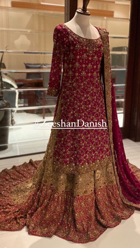 Red Bridal Gharara, Bridal Gharara Pakistani, Nikah Dress Pakistani, Bridal Dresses 2022, Pakistani Bridal Couture, Nikah Dress, Red Bridal Dress, Latest Bridal Dresses, Asian Bridal Dresses