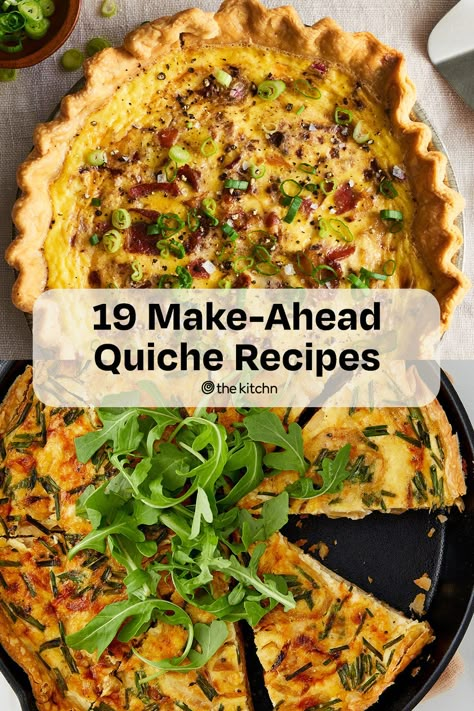 Make any of these easy quiche recipes ahead of any occasion, from a casual weekend brunch to an Easter feast. Make Ahead Breakfast Quiche, Breakfast Quiche Recipe, Quiche Make Ahead, Baked Quiche, Make Ahead Breakfast Quiche Recipes, Recipes Quiche, Party Quiche, Lunch Quiche Recipe, Brunch Make Ahead