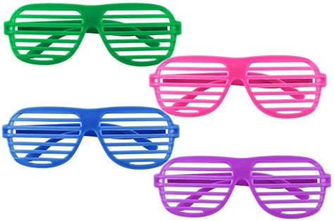 AmazonSmile: 12 Pairs of Plastic Shutter Glasses Shades Sunglasses Eyewear Party Props Assorted Colors: Clothing Shutter Sunglasses, Pop Star Costumes, Shutter Glasses, Cut Up Jeans, Shutter Shades, Novelty Glasses, Plastic Shutters, Shades Glasses, Neon Leggings