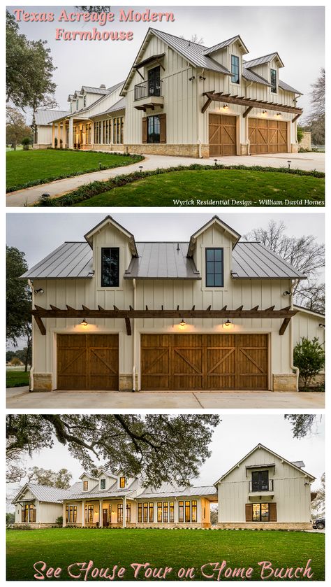 Kitchen Barndominium, Black Barndominium, California Beach House, Small Barndominium, Two Story House, Casa Country, Rustic Fireplaces, Modern Farmhouse Exterior, Inspire Me Home Decor