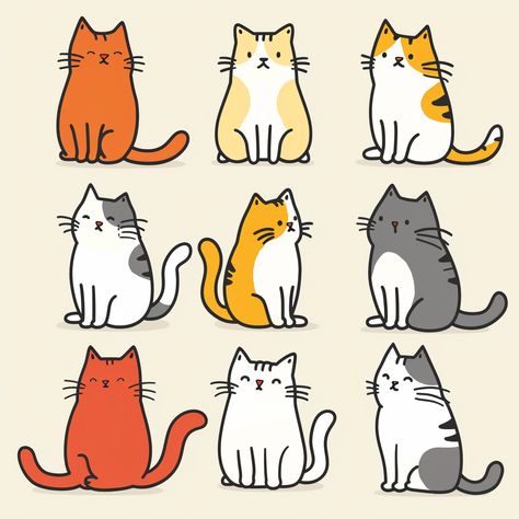 #Cats #SimpleLineDrawing #ClipArt #PastelCreamBackground #ChildrensBook #ColoringBook #Minimalist #1:1 #TheCandie Mom Cat And Kitten Drawing, Cute Cat Drawing Easy, Drawings Of Cats, Coloring Book Cover, Cat And Dog Drawing, Simple Cat Drawing, Minimalist Pastel, Inspirational Digital Art, Book Clip Art