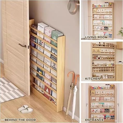 Amazon.com: Tazyee Bookshelf, Tall Narrow Book Shelf, Behind Door 3-6 Tier Wall Bookcase for Bedroom, Living Room, Office, Space Saving Organizer for Kids’ Toys and Books Natural 6-shelf/31.5" x 3.9" x 70.2" : Home & Kitchen Bookshelf Behind Door, Slim Bookshelf, Bookcase For Bedroom, Wall Bookcase, Narrow Bookshelf, Bookcase Bedroom, Kids Toy Organization, Construction Crafts, Wall Bookshelves