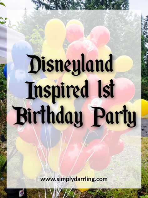 Bring the magic to life with this Disneyland inspired birthday party! All the ideas (and sources) needed for food, decor, and party favors! This post focuses on a 1st birthday, but could easily be used for any age (even adults)! Theme Park Birthday Party Ideas, Disneyland Party Activities, One Year Old Disney Birthday, Disney World Party Decorations, Disney Park Theme Birthday, Magic Kingdom Birthday Party, Disney Theme Birthday Party For Boys, Disneyland 1st Birthday Boy, Disneyland Party Ideas