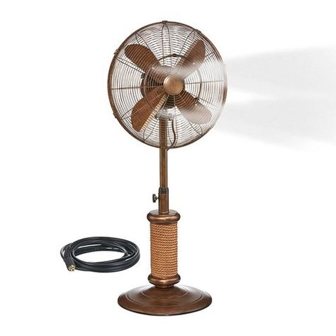 Outdoor Misting Fan, Art Deco Floor, Patio Fan, Misting Fan, Standing Fans, Weathered Paint, Stand Fan, Pedestal Fan, Outdoor Fan