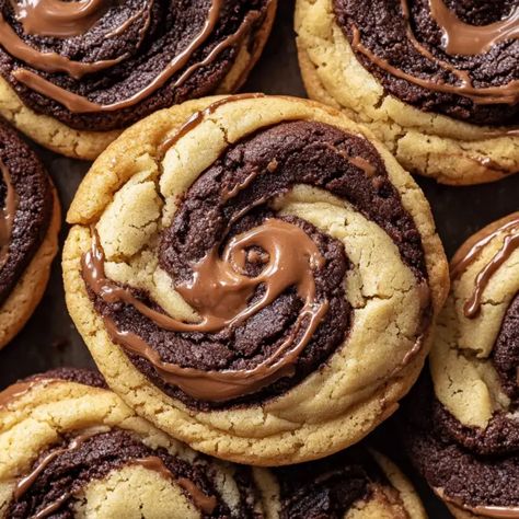 Peanut Butter Brownie Swirl Cookies Peanut Butter Brownie Swirl Cookies Recipe, Peanut Butter Swirl Cookies, Chocolate Peanut Butter Swirl Cookies, Peanut Butter Brownie Swirl Cookies, Brownie Swirl Cookies, Peanut Butter Brownie Cookies, Creamy Peanut Butter Cookies, Cookie Pies, Swirl Cookies