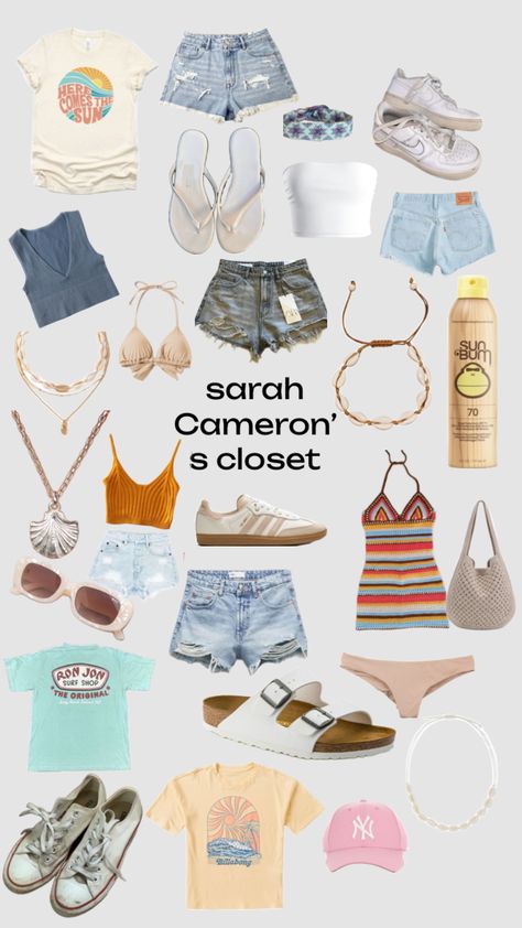 Sarah’s closet #pouge #p4l #pouges4life #outerbanks #sarahcameron #obx Pouge Life Outfit Aesthetic, Beachy Core Outfits, Obx Outfits Sarah, Obx Sarah Cameron Outfits, Outerbanks Aethstetic Outfit, Outer Banks Themed Outfits, Coastal Outfit Ideas, Outerbanks Outfit Inspiration, Kiera Outer Banks Outfits