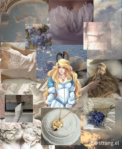 Barbie Princess Asthetics, Disney Princess Mood Board, Disney Princess Core, Princess Hobbies, Vintage Princess Aesthetic, Odette Swan Princess, Aesthetic Barbie, Disney Princess Theme, Disney Character Art