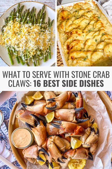 Crab Leg Meal Ideas, Crab Feed Party Ideas, Side Dishes For Crab Boil, Crab Feast Side Dishes, Side For Seafood Dinner, Stone Crab Recipes, Sides To Go With Crab Legs Dinners, Sides With Seafood Dinner, Crab Dinner Side Dishes