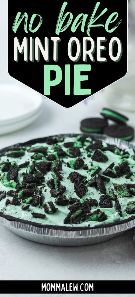 mint oreo pie Oreo Pie Recipe, Mint Desserts, Oreo Pie, Green Desserts, Mint Oreo, Cheap Meal Ideas, Mint Recipes, Easy Pie Recipes, Simple Family Meals