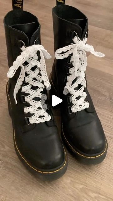 Daily Crochet and knitting on Instagram: "Crocheting lace shoelaces👢 Leave a comment • like & share💭 @brilliantknits - daily crochet art🧶 Artist: @leise._.lauren" Crocheting Lace, Lace Shoelaces, Concert Fit, Doc Marten, Concert Fits, Crochet Shoes, Crochet Inspo, Lace Crochet, Crochet Art