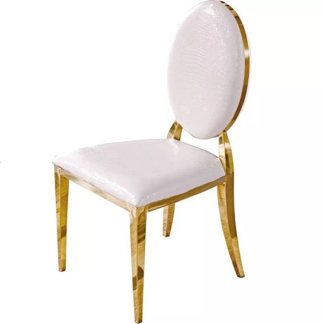 Dior Chairs Wedding, Gold Chairs Wedding, Gold Wedding Chairs, Gold Dining Chairs, Hall Designs, Decoration Business, Fancy Chair, Dining Wedding, Banquet Chairs