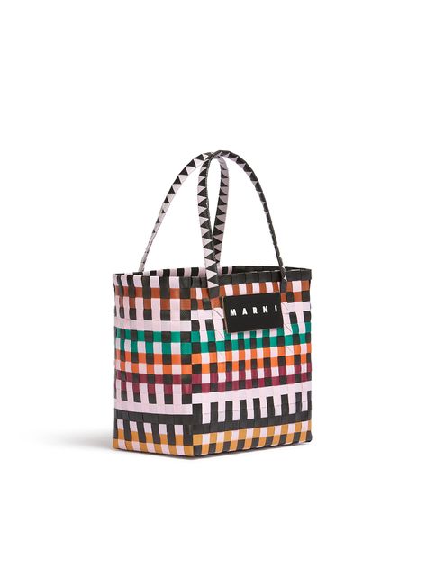 MINI BASKET BAG 22HX22LX14W CM-14HANDLE | Marni Market Basket Bag, Marni Market, Mini Basket, Market Basket, Market Baskets, Basket Bag, Bag Ideas, Flat Color, Market Bag