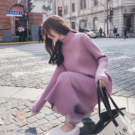 Black turtleneck dress