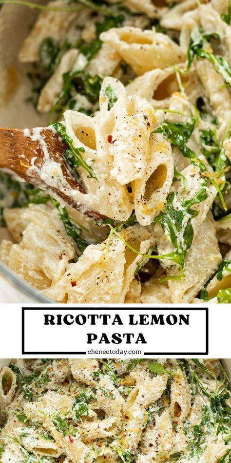 Lemon Ricotta Pasta With Arugula, Dinners With Ricotta Cheese, Recipes With Ricotta Cheese, Ricotta Pasta Sauce, Cheese Recipes Dinner, Recipes Using Ricotta Cheese, Pasta With Arugula, Vegan Couscous, Recipe Using Ricotta