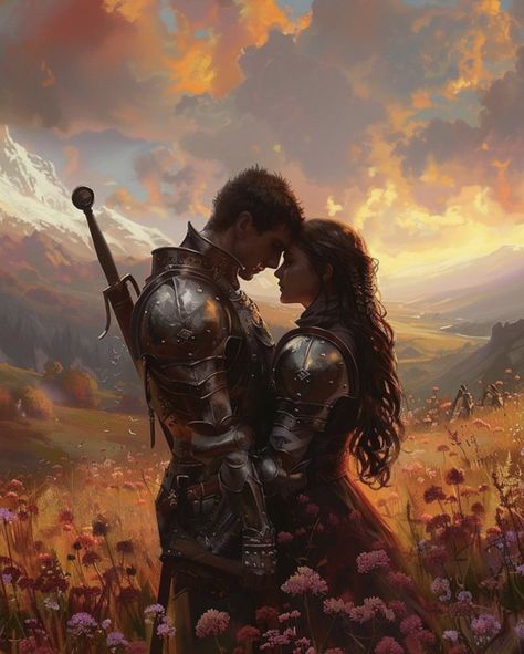 Warrior Couple, Sif Dark Souls, Medieval Romance, Medieval Aesthetic, Dark Fantasy Artwork, Arte 8 Bits, Romance Art, Knight Art, Fantasy Aesthetic