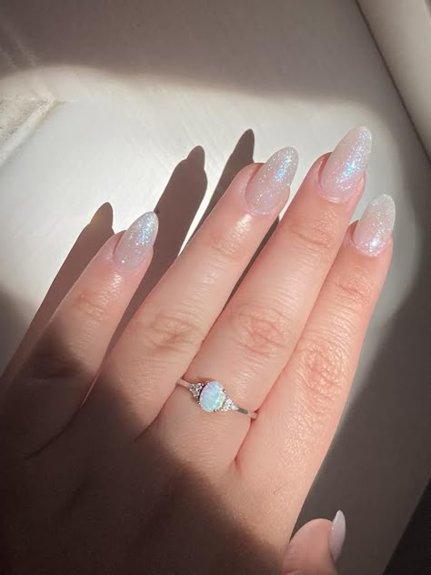 Nails For Blue Sparkly Dress, Light Blue Prom Dress Nails, Nails To Go With Blue Dress Prom, School Dance Nail Ideas, Prom Nails Simple Elegant, Light Blue Prom Nails Sparkle, 21st Birthday Nail Ideas Short, 90s Prom Nails, Cinderella Prom Nails