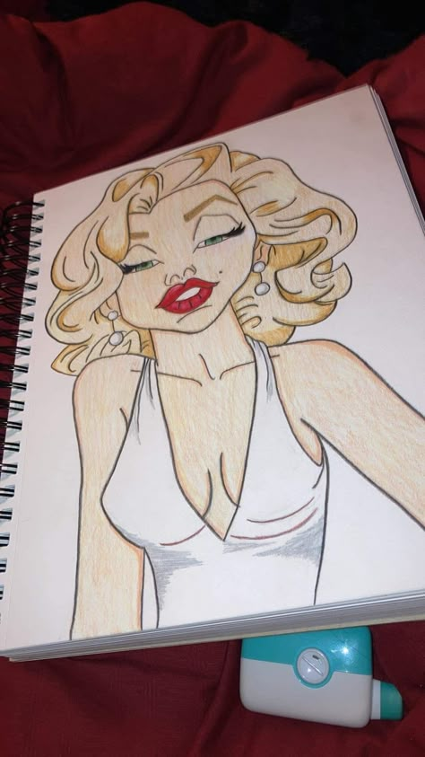 Marylin Monroe Drawing Easy, Marilyn Monroe Painting Easy, Marilyn Monroe Abstract Art, Marilyn Monroe Drawing Easy, Marlyne Monro Drawings, Big Sketchbook Drawings, Big Canvas Ideas, Cowboy Boots Drawing, Boots Drawing