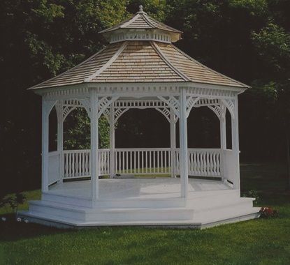 Wooden Gazebo & Pavilion Kits | Summerwood Products Wooden Gazebo Kits, Victorian Gazebo, White Gazebo, Large Gazebo, Gazebo Ideas, Gazebo Plans, Wooden Gazebo, Hillside Landscaping, Backyard Gazebo