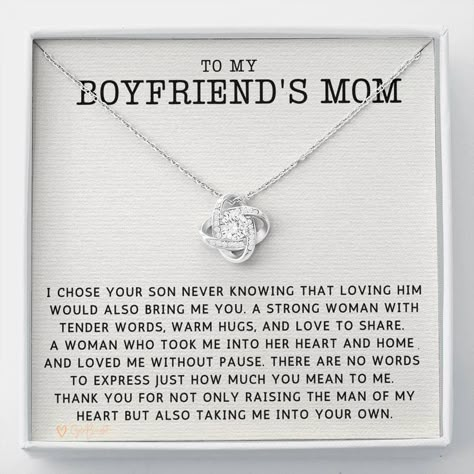 Gift For Boyfriends Mom, To My Boyfriends Mom, Boyfriends Mom Gifts, Get A Boyfriend, Creative Gifts For Boyfriend, Bf Gifts, Cute Couple Gifts, Love Knot Necklace