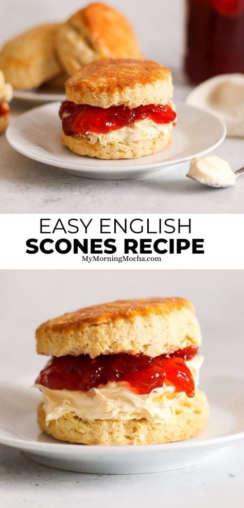 Traditional English Scones Recipe, English Scones Recipe, Jam Scones, Sweet Scones Recipe, Scones And Clotted Cream, Sweet Scones, British Scones, Best Scone Recipe, English Scones