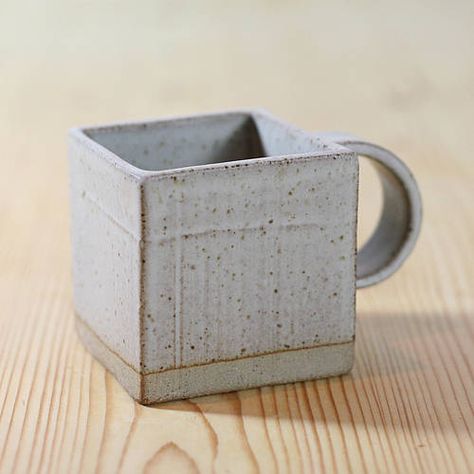 square mug 01 Square Pottery Mugs, Square Mugs, Ceramics Mugs, Ceramic Square, Cup Plate, Ice Cooler, Egg Holder, Funny Mug, Ceramic Ideas