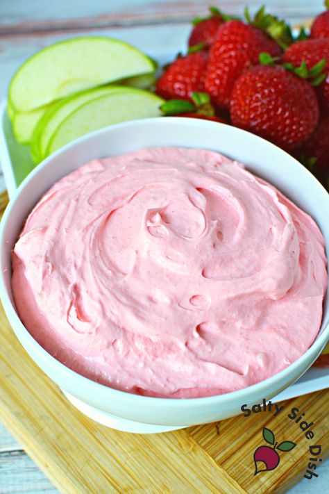 Strawberry Ice Cream Topping, Christmas Dip Recipes, Strawberry Fruit Dip, Cool Whip Fruit Dip, Strawberry Fruit Dips, Strawberry Angel Food Cake, Easy Fruit Dip, Cream Cheese Fruit Dip, Salty Side Dish