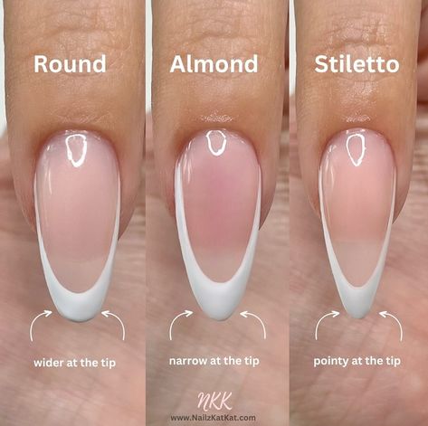 Tapered Round Nails, Round French Tips Acrylics, High Arch French Tip Nails Almond, French Nails Round Shape, Natural Round French Tip Nails, Thick French Tips Almond, French Round Nails, Round French Nails, Almond French Tip Nails With Design