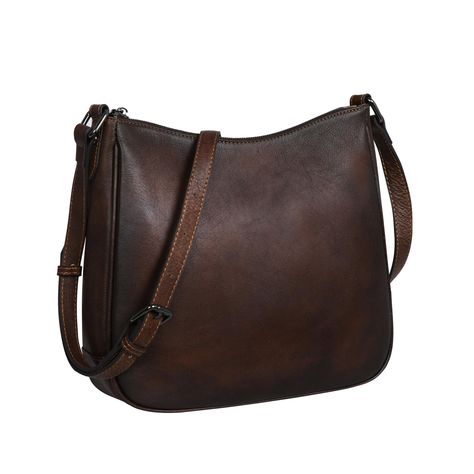 PRICES MAY VARY. NOTICE: Please confirm the dimensions and weight of this s leather purse before ordering. Soft Genuine Leather：This crossbody bag is made of vegetable tanned leather, fine and soft, restore the original texture of cowhide, features smooth Zip Closure. Lightweight&Spacious: 10.5in(L)*3in(W)*9.6in(H). Weight: 1.3lb. This women's crossbody handbag has a zipper pocket and two slots inside for wallet, cell phone, and a zipper pocket on the outside for keys, coins. Adjustable Strap: T Black Cross Body Purse, Crossbags Women, Best Purses For Everyday, Purse Outfit, Brown Clothing, Vintage Leather Handbag, Brown Leather Purse, Real Leather Bags, Brown Leather Crossbody Bag