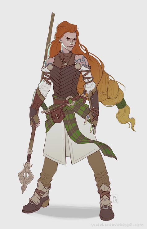 Female human druid Barbarian Dnd Outfit, Celtic Character Art, Celtic Character Design, Druid Outfit, Druid Dnd, Rpg Wallpaper, Celtic Warrior, Dungeons And Dragons Characters, Dnd Art