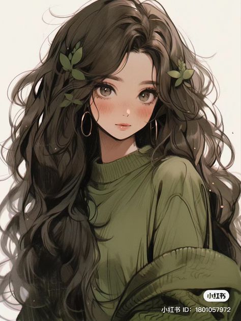 Brown Hair And Hazel Eyes, Anime Brown Hair, Pelo Cafe, Brown Hair Green Eyes, Images Kawaii, Anime Fashion, Girl With Brown Hair, Girly Art Illustrations, Anime Artwork Wallpaper