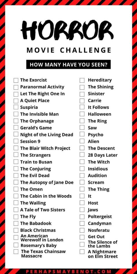 Horror Movie Challenge, Must Watch Netflix Movies, Scary Movie List, Scary Movies To Watch, Movie Challenge, Horror Movies List, Bahasa Jepun, Movies To Watch Teenagers, Movie Hacks