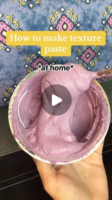 Rameesha shoaib :) on Instagram: "Here’s how to make your texture paste at home👇 Ingredients ‼️ 1. Plaster of paris 1/2 cup 2. White glue 1/4 cup 3. White paint 3 tsp Procedure: In a bowl add plaster of paris and white glue, then add paint. Mix well and voila! Texture paste is ready. Store in air tight container. For the algorithm: [textureart] [texture] [howto] [howtomaketexturepaste] [texturepaste] #texturepaste #textureart #howto #howtomaketexturepaste #educationalreel #informativereel #teachingmethods #artteaching" How To Mix Texture Paint, How To Make Texture Paste At Home, Plaster Of Paris Wall Texture, How To Make 3d Painting, Diy Plaster Paint, Texture Paste Diy, Plaster Paris Art, Plaster Art Texture Painting, Plaster Of Paris Painting On Canvas