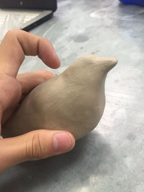 Bird Pinch Pot, Ceramic Bird Sculpture, Pottery Birds Sculpture, Pottery Birds Ideas, Pinch Pot Air Dry Clay, Air Dry Clay Pinch Pot Ideas, Ceramic Birds Pottery, Pottery Ideas Handbuilt Beginners, Pinch Pot Animals Ceramics