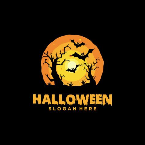 Halloween logo with slogan template Premium Vector Halloween Logo Ideas, Halloween Logo Design, Jungle Logo, Halloween Logo, Party Logo, Special Halloween, Event Logo, Halloween Event, Logo Badge