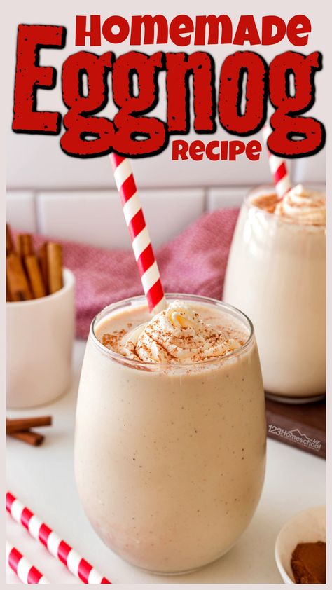 Nothing says Christmas like a glass of best homemade eggnog! This holiday treat is super simple to make with our easy eggnog recipe. And if you think you don't like eggnog, you've never tried home made egg nog before! This eggnog recipe without alcohol is perfect for the whole family to enjoy! So try this DIY, non-alcoholic treat this December! Home Made Egg Nog, Angel Rolls, Easy Eggnog Recipe, Nut Bars Recipe, Egg Nog Recipe Easy, Egg Nog Recipe, Homemade Eggnog Recipe, Alcoholic Eggnog, Crescent Rolls Recipe