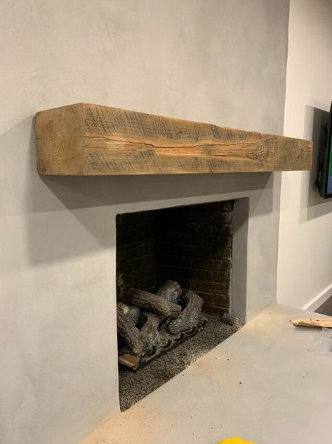 How to Hang a Floating Mantel | Hometalk How To Hang A Wood Beam Mantle, How To Hang A Solid Wood Mantel, Hanging Shelf Fireplace, Fireplace Ideas Concrete, Fireplace Floating Mantle, Rental Remodel, Floating Mantle, Boulder House, Bookcase Makeover