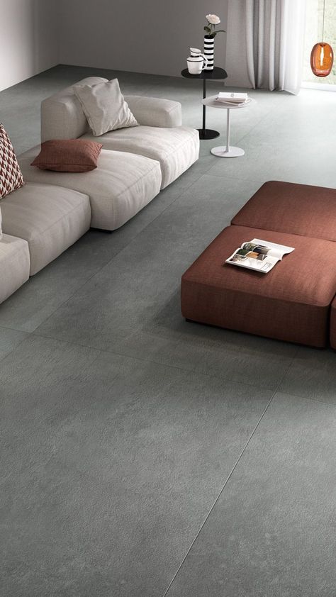 Grey Floor Tiles Living Room, Grey Tiles Living Room, Bedroom Floor Tiles, Room Tiles Floor, Bedroom Tile, Tiles Living Room, Tile Floor Living Room, Floor Living Room, Grey Floor Tiles