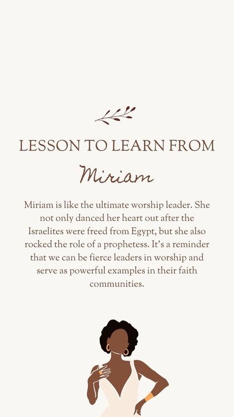 Miriam In The Bible, Woman Of God Outfits, Women In Bible, Woman In The Bible, Woman Of The Bible, Bible Character Study, Hebrew Women, Biblical Women, Women In The Bible