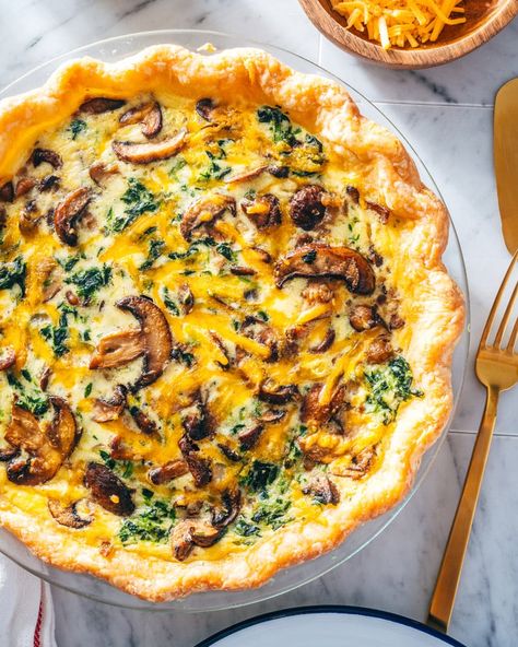 Half Baked Harvest Quiche, Tomato Spinach Quiche, Mushroom Feta Quiche, Mushroom Spinach Quiche, Potato Crusted Quiche, Spinach And Mushroom Quiche, Spinach Mushroom Quiche, Mushroom And Spinach Quiche, Chicken Quiche