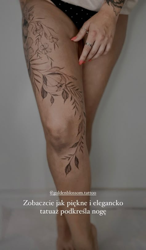 Whole Leg Sleeve Women, Flower Vine Leg Tattoos Women, Full Leg Flower Tattoos Women, Fine Line Full Leg Tattoo, Tattoo Placement Legs Women, Floral Thigh Wrap Tattoo, Nature Tattoos Thigh, Leg Tattoos Women Floral, Leg Tattoo Leaves