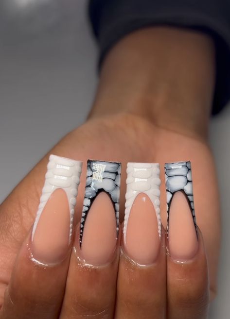 Aqua Nails, Drip Nails, Colored Acrylic Nails, Girly Acrylic Nails, French Tip Acrylic Nails, French Acrylic Nails, Dope Nail Designs, Short Square Acrylic Nails, Gray Nails