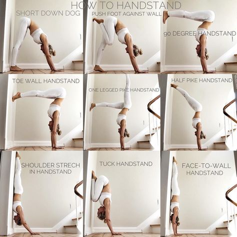 How to handstand - try these pre exercises out to gain strength and control on your journey to handstand.  Outfitted by my sponsor @aloyoga #handstand #tutorial #practice #yoga #strength #yogalife #yogagirl #ad How To Handstand, Hata Yoga, Workout Program Gym, Yoga Goals, Yoga Handstand, Post Yoga, Yoga Beginners, Yoga Iyengar, Yoga Posen