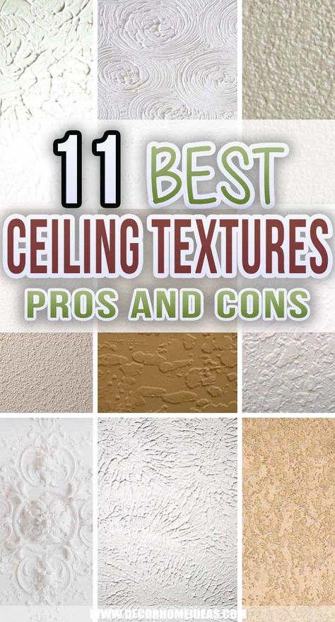 Best Ceiling Textures Types Different Ceiling Textures, Smooth Ceiling Vs Texture, Knockdown Ceiling Texture, Ceiling Paint Design Ideas, Retextured Ceiling, Comb Texture Wall, How To Texture A Ceiling, Textured Ceiling Makeover, Ceiling Ideas Painted